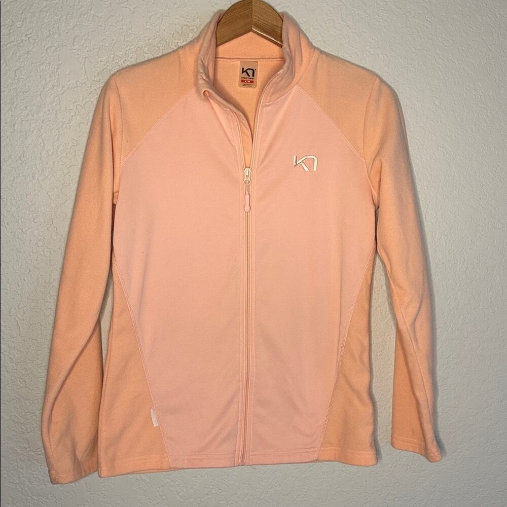 Kari Traa Full Zip Jacket Athletic Athleisure Womens Medium Fleece Peach Orange